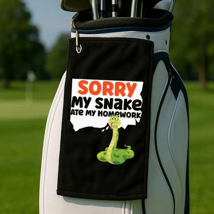 Snake Serpent Sorry My Snake Ate My Homework Golf Towel