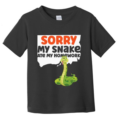 Snake Serpent Sorry My Snake Ate My Homework Toddler T-Shirt