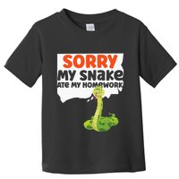 Snake Serpent Sorry My Snake Ate My Homework Toddler T-Shirt