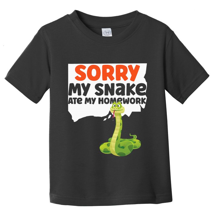 Snake Serpent Sorry My Snake Ate My Homework Toddler T-Shirt