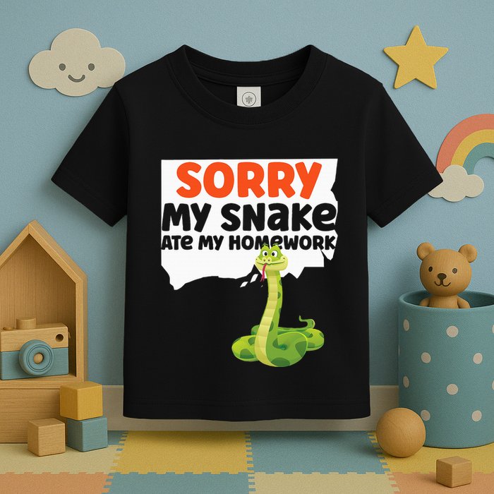 Snake Serpent Sorry My Snake Ate My Homework Toddler T-Shirt