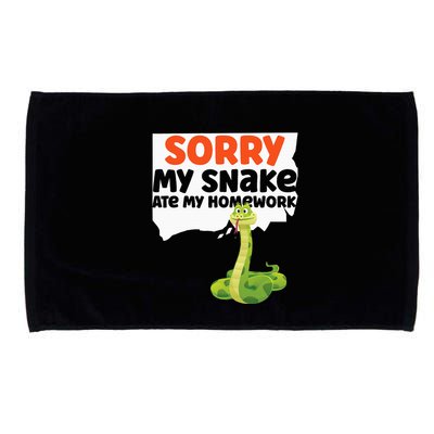 Snake Serpent Sorry My Snake Ate My Homework Microfiber Hand Towel