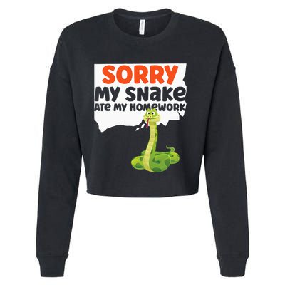 Snake Serpent Sorry My Snake Ate My Homework Cropped Pullover Crew