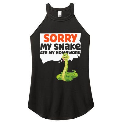 Snake Serpent Sorry My Snake Ate My Homework Women's Perfect Tri Rocker Tank