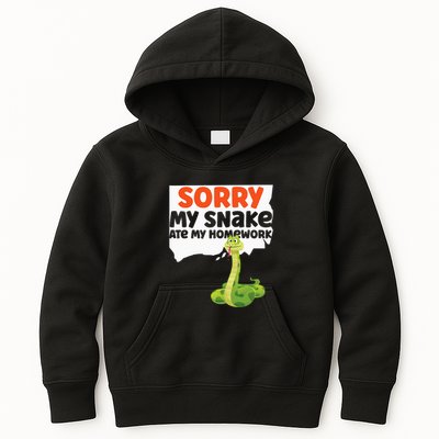 Snake Serpent Sorry My Snake Ate My Homework Kids Hoodie