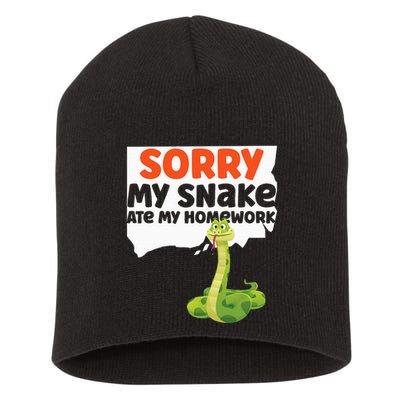 Snake Serpent Sorry My Snake Ate My Homework Short Acrylic Beanie