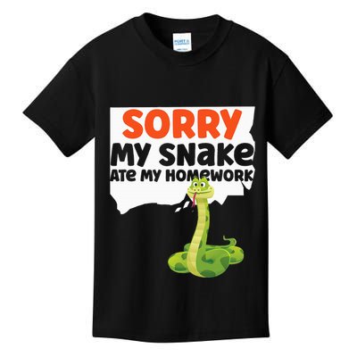 Snake Serpent Sorry My Snake Ate My Homework Kids T-Shirt