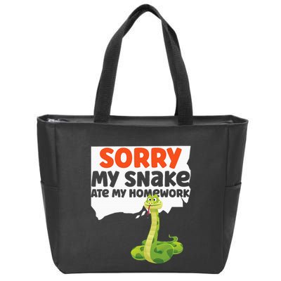 Snake Serpent Sorry My Snake Ate My Homework Zip Tote Bag