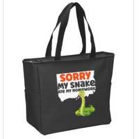 Snake Serpent Sorry My Snake Ate My Homework Zip Tote Bag