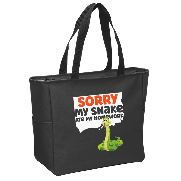 Snake Serpent Sorry My Snake Ate My Homework Zip Tote Bag