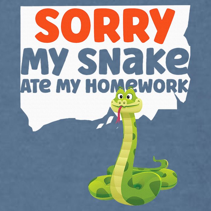 Snake Serpent Sorry My Snake Ate My Homework Garment-Dyed Sweatshirt