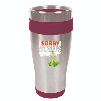 Snake Serpent Sorry My Snake Ate My Homework 16oz Travel Tumbler