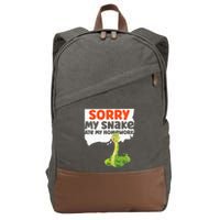 Snake Serpent Sorry My Snake Ate My Homework Cotton Canvas Backpack
