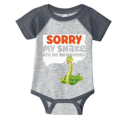 Snake Serpent Sorry My Snake Ate My Homework Infant Baby Jersey Bodysuit