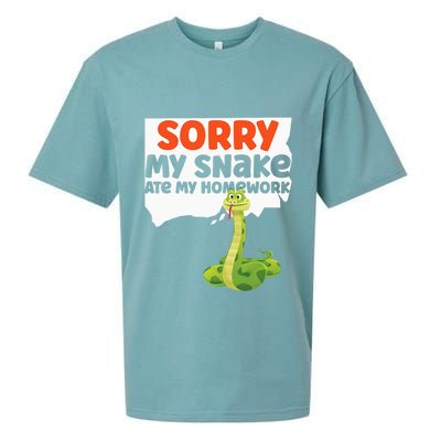 Snake Serpent Sorry My Snake Ate My Homework Sueded Cloud Jersey T-Shirt
