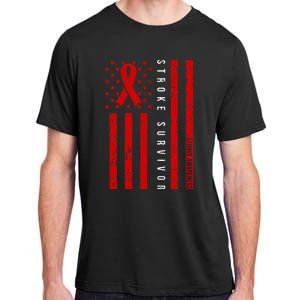 Stroke Survivor Stroke Awareness Red Ribbon Warrior Adult ChromaSoft Performance T-Shirt