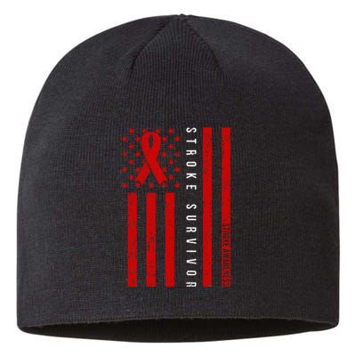 Stroke Survivor Stroke Awareness Red Ribbon Warrior Sustainable Beanie