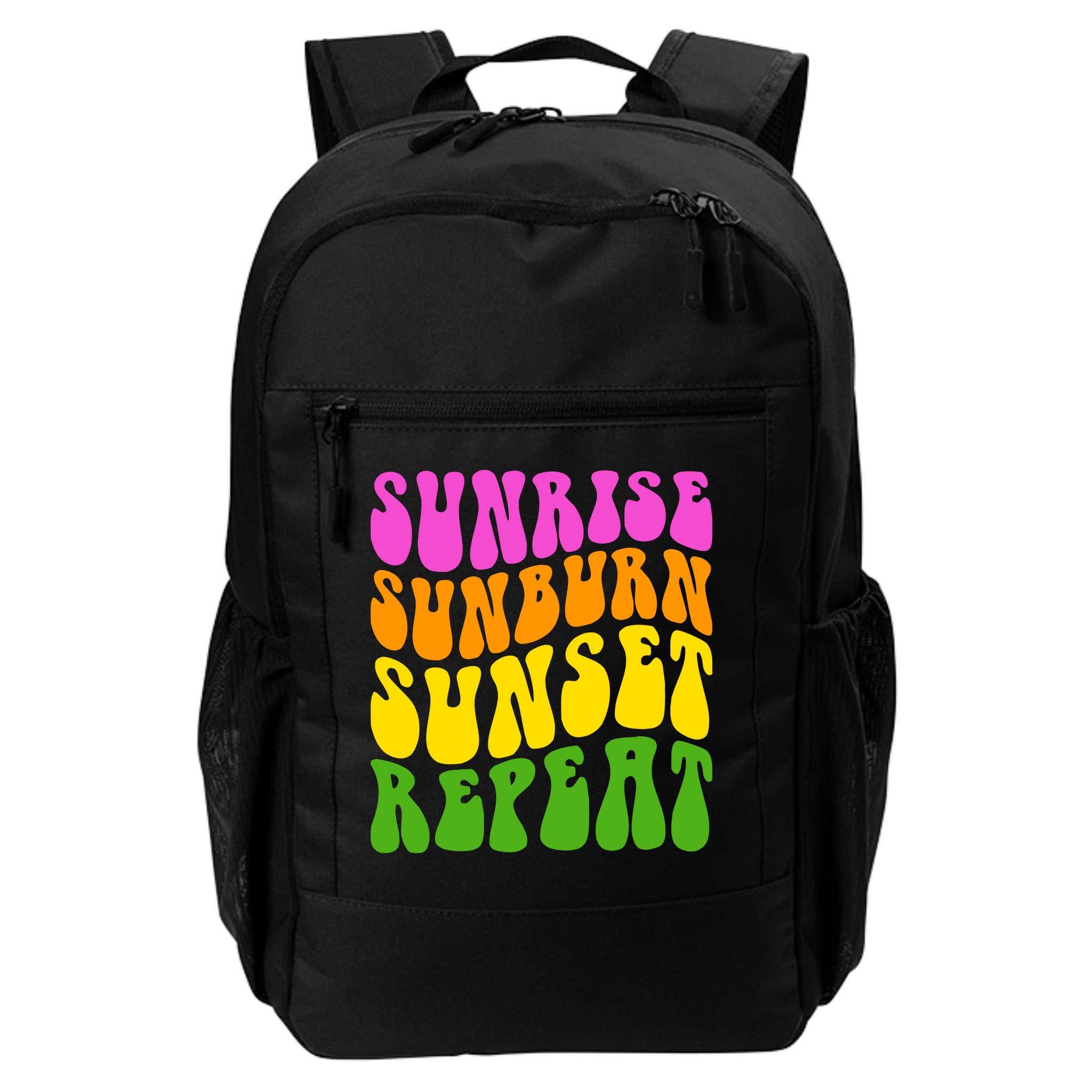 Sunrise Sunburn Sunset Repeat Retro Summer Backpack