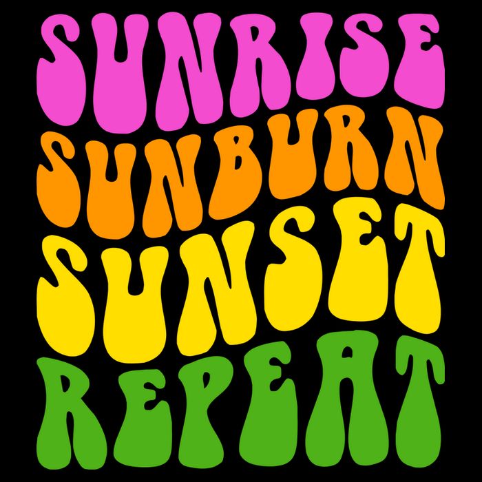 Sunrise Sunburn Sunset Repeat Retro Summer Backpack