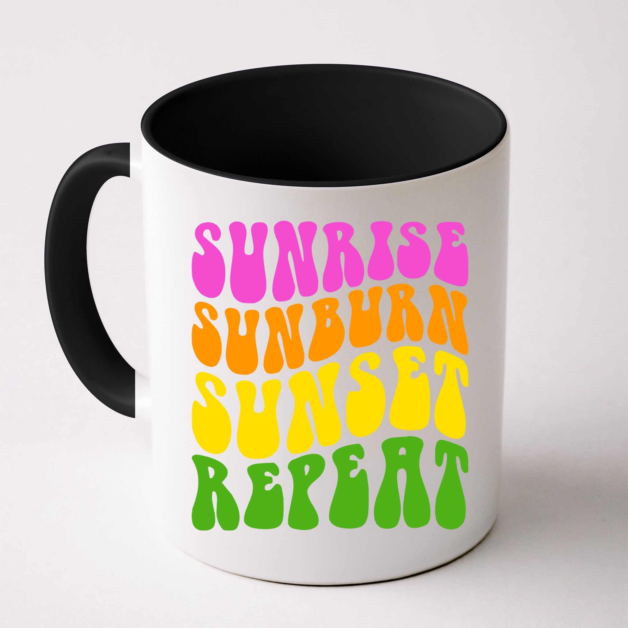 Sunrise Sunburn Sunset Repeat Retro Summer Mug
