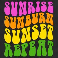 Sunrise Sunburn Sunset Repeat Retro Summer 11oz C Handle Ceramic Mug