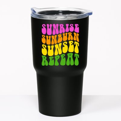 Sunrise Sunburn Sunset Repeat Retro Summer Tumbler