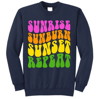 Sunrise Sunburn Sunset Repeat Retro Summer Sweatshirt