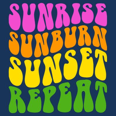 Sunrise Sunburn Sunset Repeat Retro Summer T-Shirt