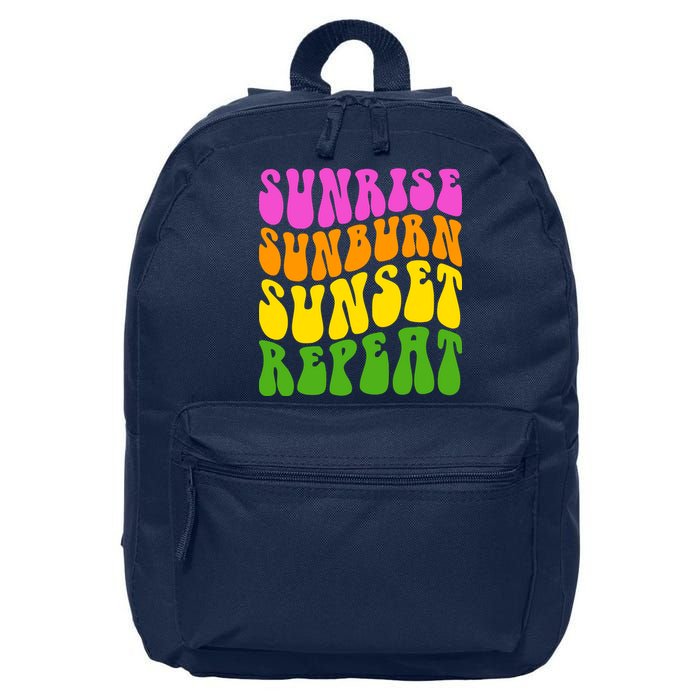 Sunrise Sunburn Sunset Repeat Retro Summer 16 in Basic Backpack