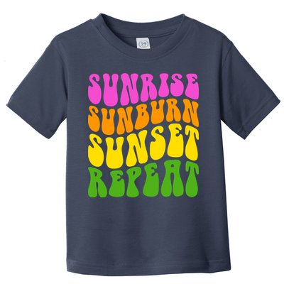 Sunrise Sunburn Sunset Repeat Retro Summer Toddler T-Shirt