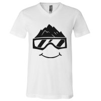 Ski Snowboard Skiing Goggles Snow Wintersport Skiing V-Neck T-Shirt