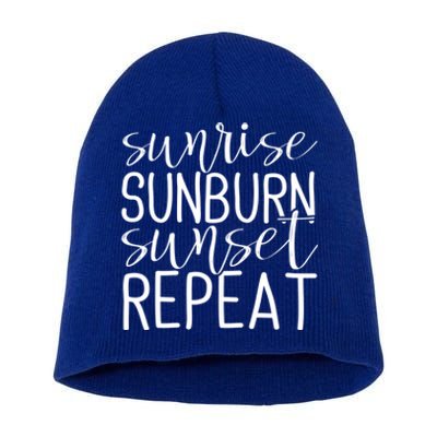 Sunrise Sunburn Sunset Repeat Tank Funny Summer Casual Gift Short Acrylic Beanie