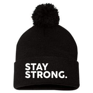 Stay Strong Pom Pom 12in Knit Beanie