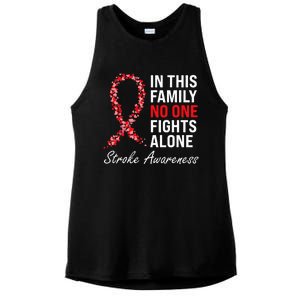 Stroke Survivor Stroke Awareness Red Ribbon Ladies PosiCharge Tri-Blend Wicking Tank