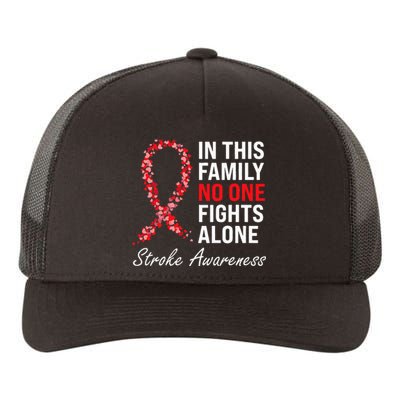 Stroke Survivor Stroke Awareness Red Ribbon Yupoong Adult 5-Panel Trucker Hat