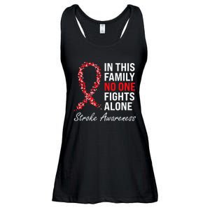 Stroke Survivor Stroke Awareness Red Ribbon Ladies Essential Flowy Tank