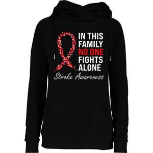 Stroke Survivor Stroke Awareness Red Ribbon Womens Funnel Neck Pullover Hood