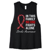 Stroke Survivor Stroke Awareness Red Ribbon Women's Racerback Cropped Tank