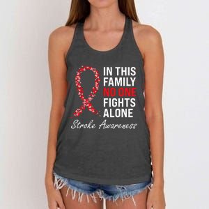 Stroke Survivor Stroke Awareness Red Ribbon Women's Knotted Racerback Tank