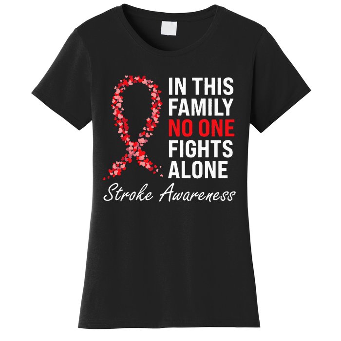 Stroke Survivor Stroke Awareness Red Ribbon Women's T-Shirt