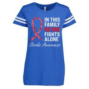 Stroke Survivor Stroke Awareness Red Ribbon Enza Ladies Jersey Football T-Shirt