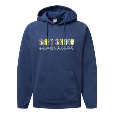 Shit Show Supervisor Funny Mom Boss Manager Coordinator Performance Fleece Hoodie