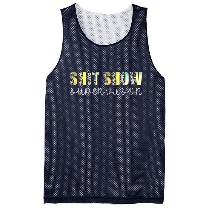 Shit Show Supervisor Funny Mom Boss Manager Coordinator Mesh Reversible Basketball Jersey Tank