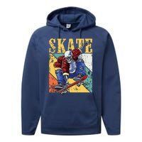 Skateboarding Skateboard Skateboarder Performance Fleece Hoodie