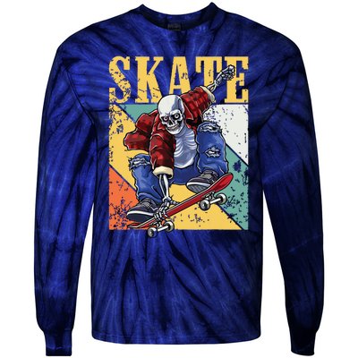 Skateboarding Skateboard Skateboarder Tie-Dye Long Sleeve Shirt