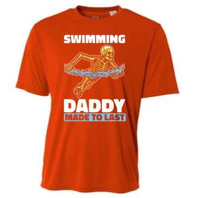 Swimming Skeleton Swim Pool Swimmer Fathers Day Dad Gift Cooling Performance Crew T-Shirt