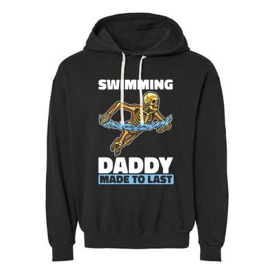 Swimming Skeleton Swim Pool Swimmer Fathers Day Dad Gift Garment-Dyed Fleece Hoodie