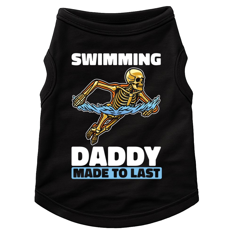 Swimming Skeleton Swim Pool Swimmer Fathers Day Dad Gift Doggie Tank