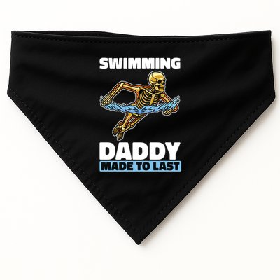 Swimming Skeleton Swim Pool Swimmer Fathers Day Dad Gift USA-Made Doggie Bandana