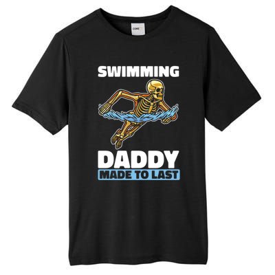 Swimming Skeleton Swim Pool Swimmer Fathers Day Dad Gift Tall Fusion ChromaSoft Performance T-Shirt